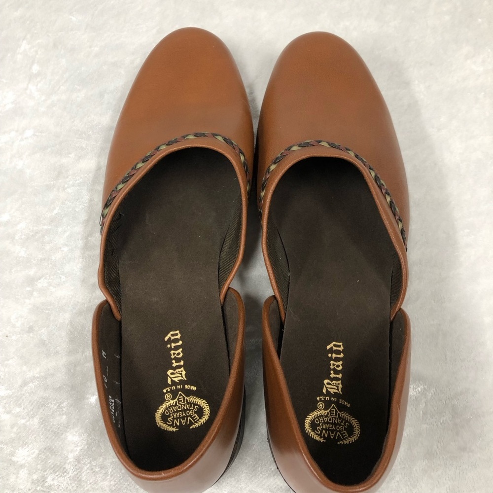 Vintage Evans Standard Braid Leather House Shoes Slippers Men 2035 size 10 - Picture 5 of 14